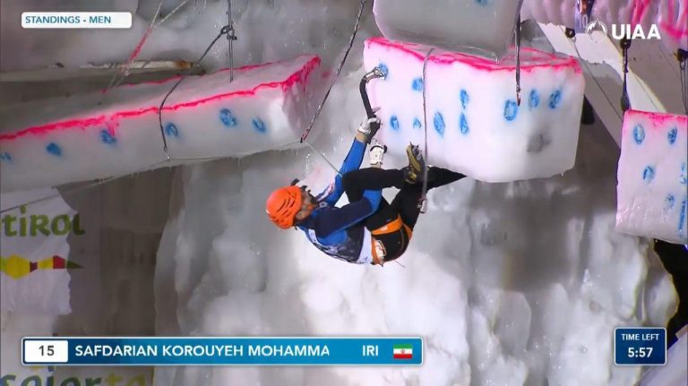 اولین مدال طلای ایران در جام جهانی یخ نوردی