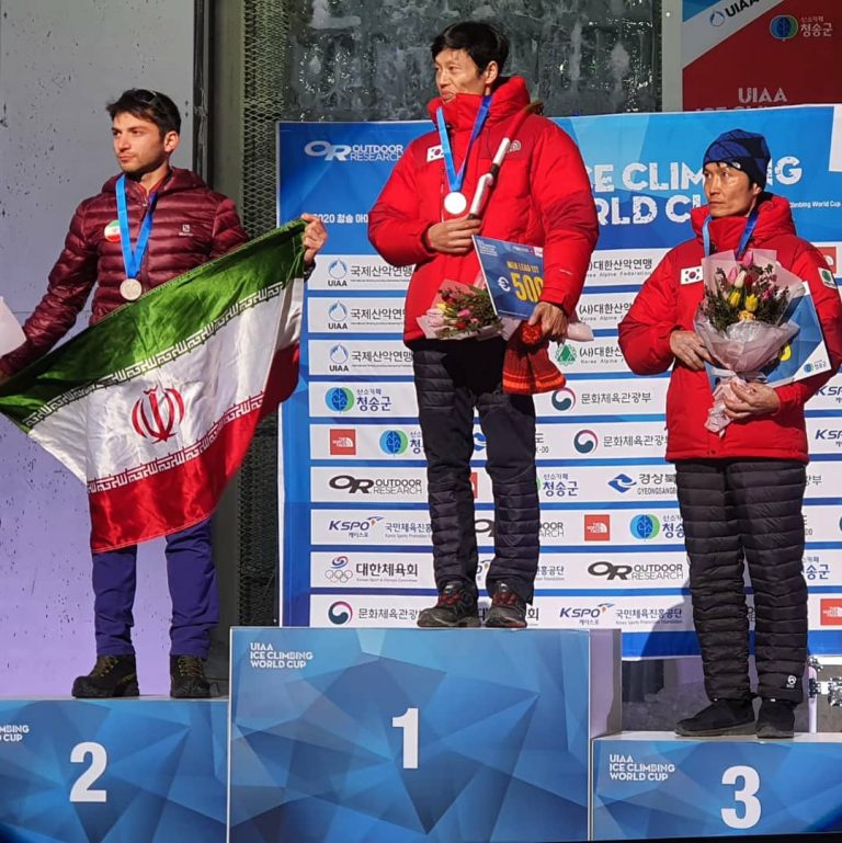 مسابقات یخ‌نوردی قهرمانی آسیا؛ «محمدرضا صفدریان» به نشان نقره دست یافت